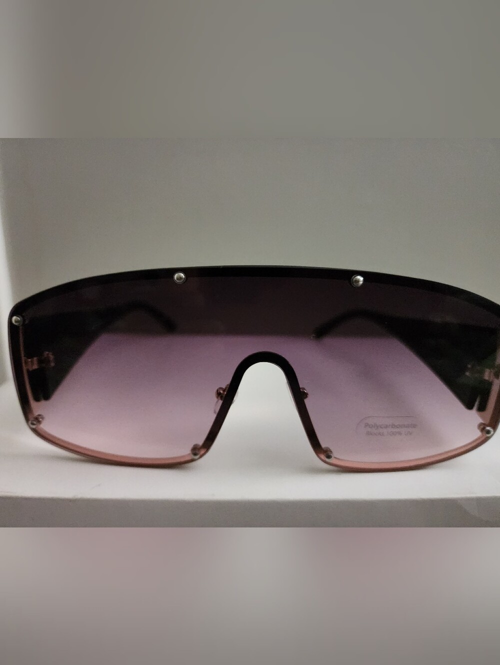 Fashion Shield Sunglasses - Purple Gradient Lens